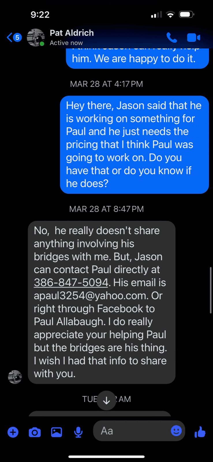 Pat and Amber discuss Paul's pricing. Jason offers to build the website for free.
